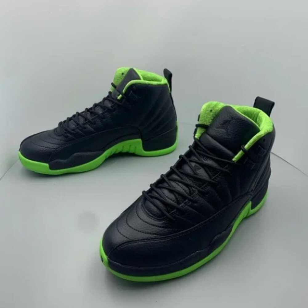 Jordan air jordan 12 black green man’s